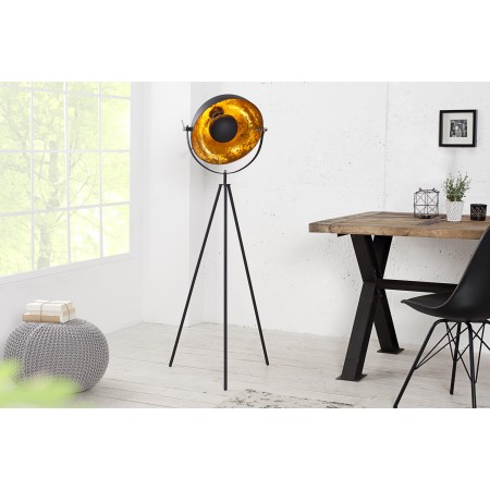  Elegante lampada da terra STUDIO 145cm nero foglia oro...