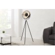  Elegante lámpara de pie STUDIO 145cm hoja de plata negra pantalla inclinable 