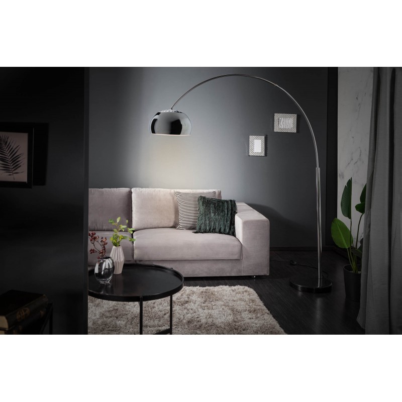 Lava Lampe LOUNGE DEAL Bogenlampe - Ausziehbar 175-205cm Mit Marmorfuß (Orange/Chrom) Stehlampe Esszimmer