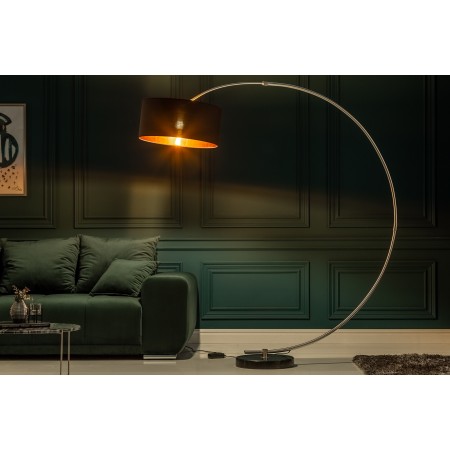 Dimmbare Bogenlampe PYTHON 190cm schwarz gold Retro...