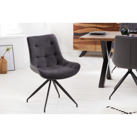  Design Stuhl DIVANI dunkelgrau Metallgestell schwarz im...
