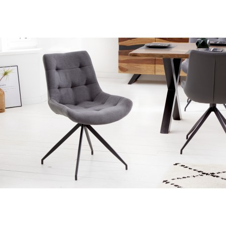  Design Stuhl DIVANI hellgrau Metallgestell schwarz im...