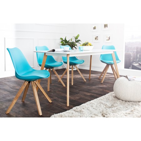 Chaise rétro SCANDINAVIA MEISTERSTACK turquoise avec...