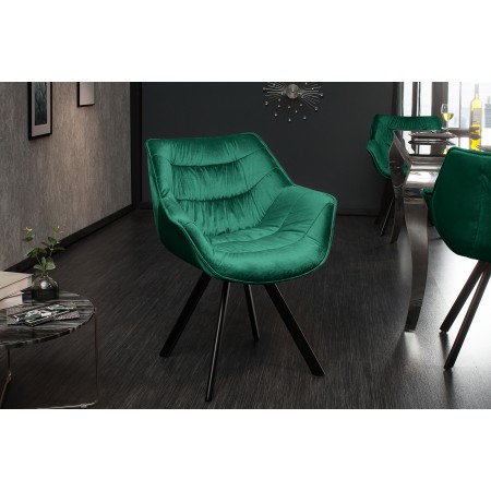 Design Stuhl THE DUTCH COMFORT smaragdgrÃ¼n Samt Retro...
