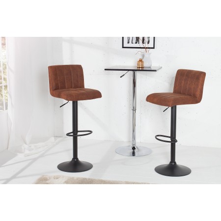  Drehbarer Retro Barhocker PORTLAND vintage braun...