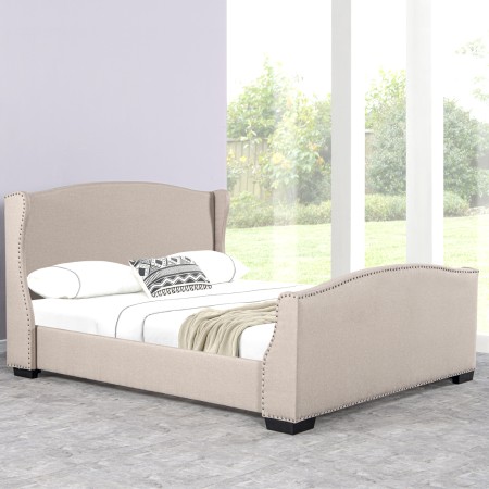 copy of Cama de diseño con cabecero grande LIA -  Beige