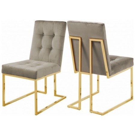 copy of Stuhl - Sessel Luxuria Velours Grau Füße Gold -...