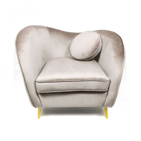 LEGEND Samt-Sessel mit goldenen Metallbeinen -  Maulwurf