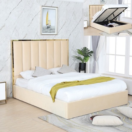 Bett coffe Effekt Messing und Samt Maria -  Beige