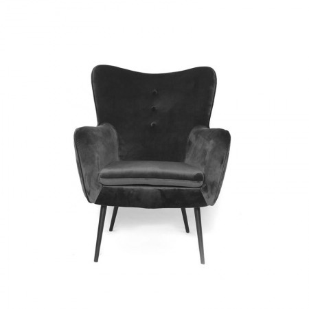 Fauteuil en velours design ZOLA -  Noir