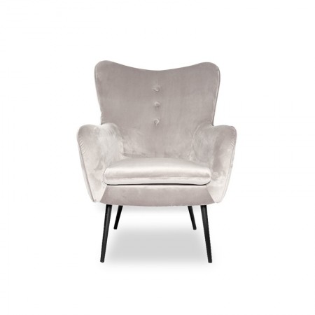 Fauteuil en velours design ZOLA -  Szarobrązowy