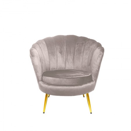 Fauteuil arrondi pied or GATSBY -  Szarobrązowy