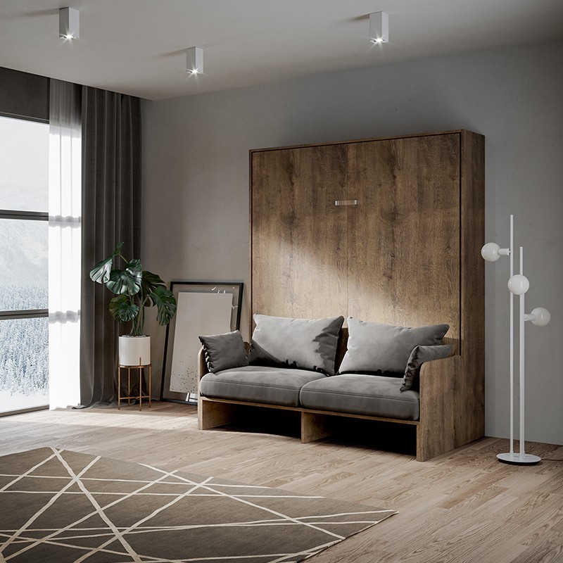 Armoire lit canapé convertible Kentaro 140