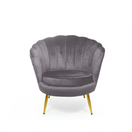 Fauteuil arrondi pied or GATSBY -  Szary