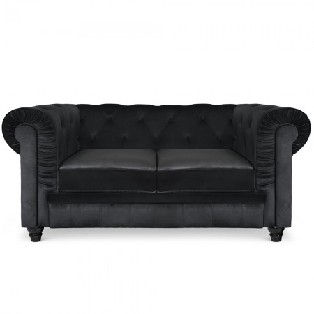 Sofá Chesterfield de 2 plazas -  Terciopelo negro