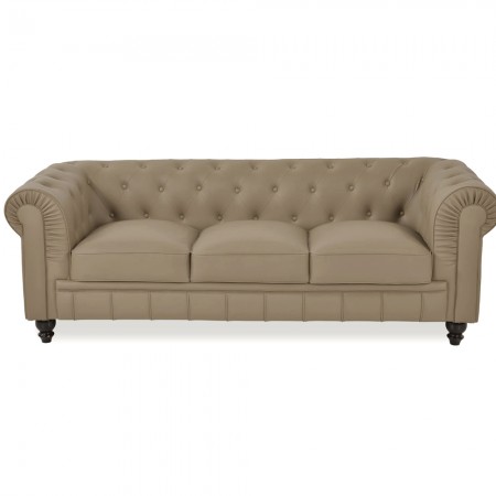 Divano Chesterfield a 3 posti -  PU Taupe