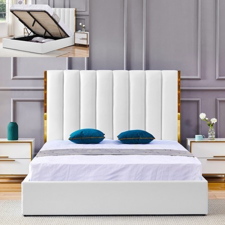 DESIGN BETT GOLD FARBE MIT BOX VENETO