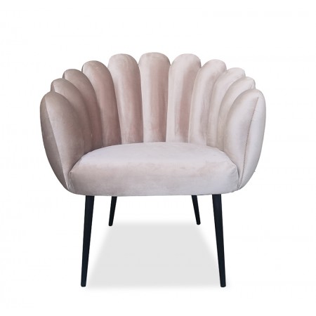 Fauteuil velours design LOUNGE -  Velours Taupe