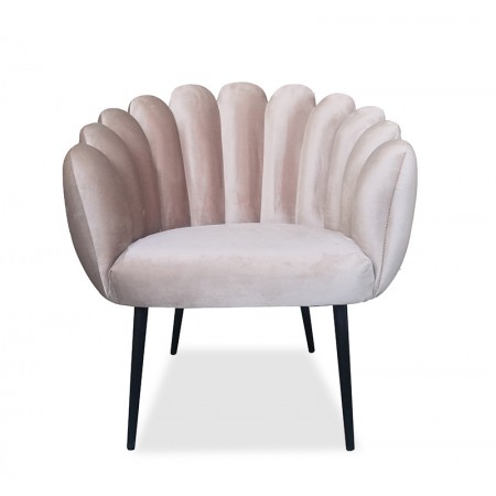 Sillón de terciopelo de diseño LOUNGE -  Terciopelo grisáceo