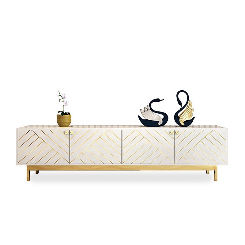 Elegante soporte de televisión contemporáneo blanco con un hermoso diseño