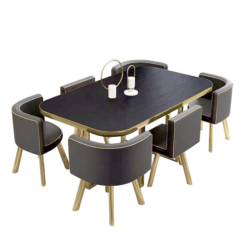 Ensemble Table à Manger 1 Table + 4 Chaises - Style Moderne, Gain De Place, Facile à Monter
