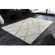  Handgewebter Hochflor Teppich EUPHORIA 230x160cm beige grau aus Wolle geometrisches Muster 