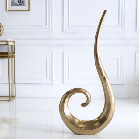  Moderne Vase WAVE XL 106cm gold Aluminium poliert...