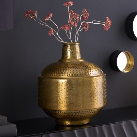  Elegante Vase ORIENT 35cm kupfer antik Hammerschlag Design 