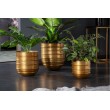  Set noble de 3 pots de fleurs ORIENT or Vases en grille design martelé 
