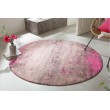  Vintage Teppich MODERN ART 150cm beige pink verwaschen rund Used Look 