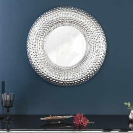  Handgearbeiteter Wandspiegel ORIENT 60cm silber...