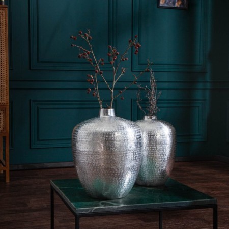 Elegantes Vasen 2er Set ORIENTAL 33cm silber in...