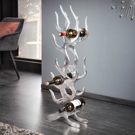 Modernes Weinregal FLAME 93cm silber fÃ¼r 9 Flaschen...