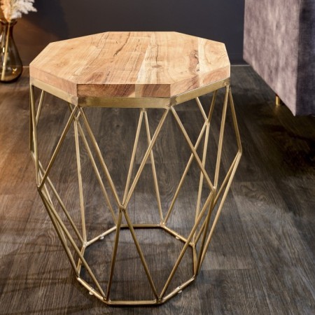 Abstrakter Beistelltisch DIAMOND 50cm natur Akazie...