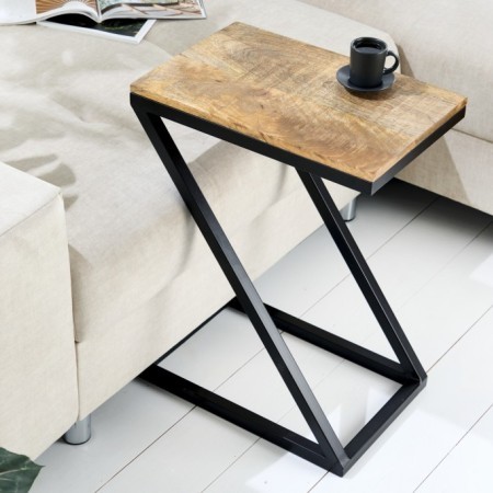 Table d'appoint industrielle BUTLER 30cm naturel bois de...