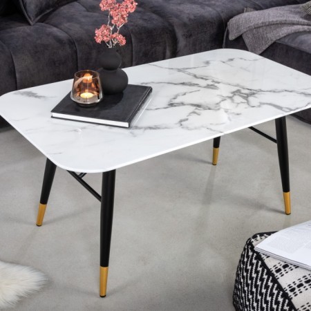 Design Couchtisch PARIS 110cm weiÃ Kristallglas mit...