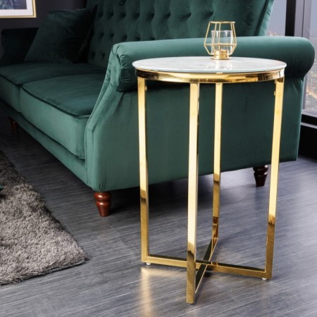 Eleganter Beistelltisch BOUTIQUE 40cm weiÃ Kristallglas...