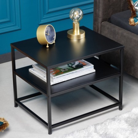 Table d'appoint industrielle DURA STEEL 50cm noir métal...