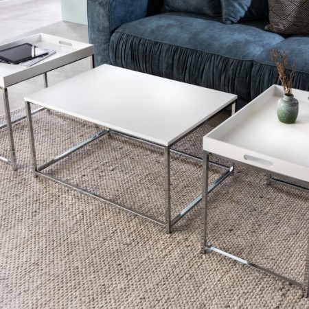 Set de 3 tables basses modernes ELEMENTS 75cm blanc...