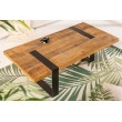 Table basse industrielle IRON CRAFT 120cm bois de manguier avec pieds noirs