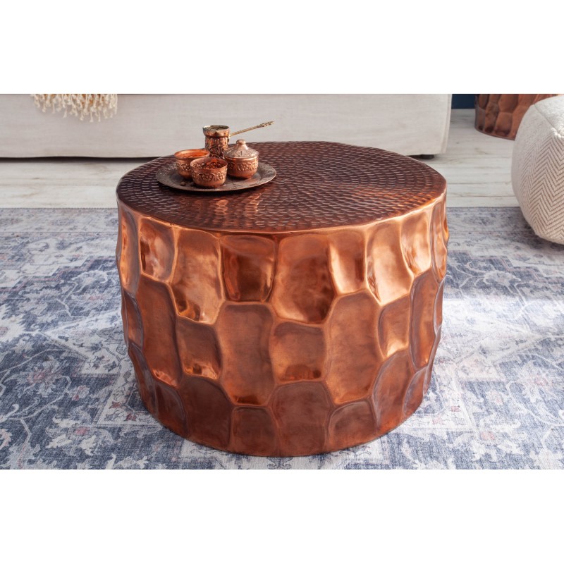 Dînette En Cuivre Massif 51 Pièces – Style Martelé Marron – Design Pur Et Naturel