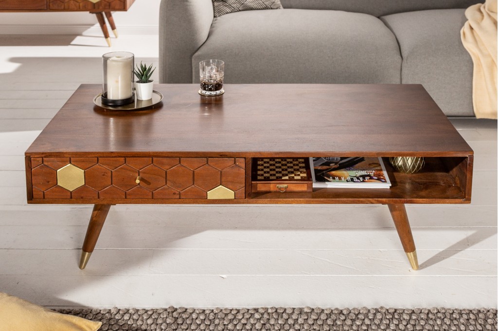 Table Basse Bois Massif 60 Cm Table De Salon Table Basse Ronde Étagère