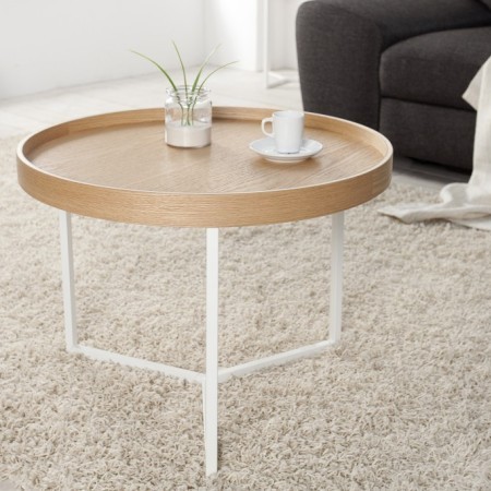 Table basse extravagante MODULAR 60cm chêne naturel blanc...