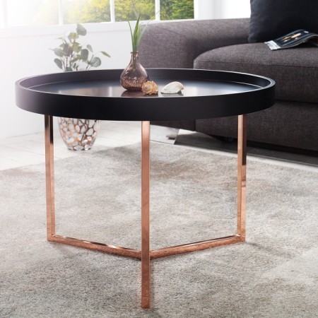 Extravaganter Couchtisch MODULAR 60cm matt schwarz kupfer...